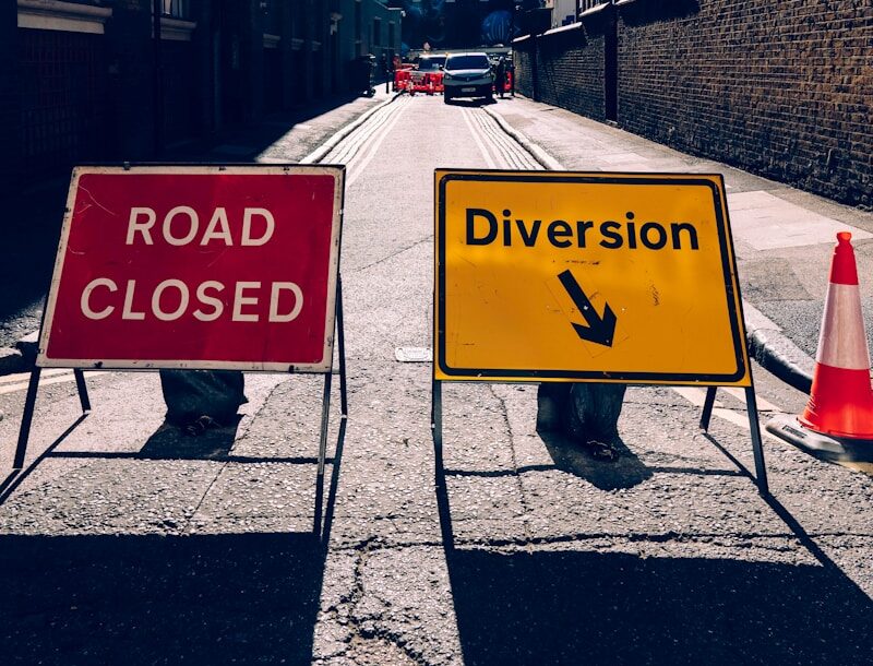 Road Closed signage
